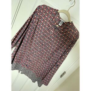 Catherine’s women’s blouse 1X red blue long sleeve